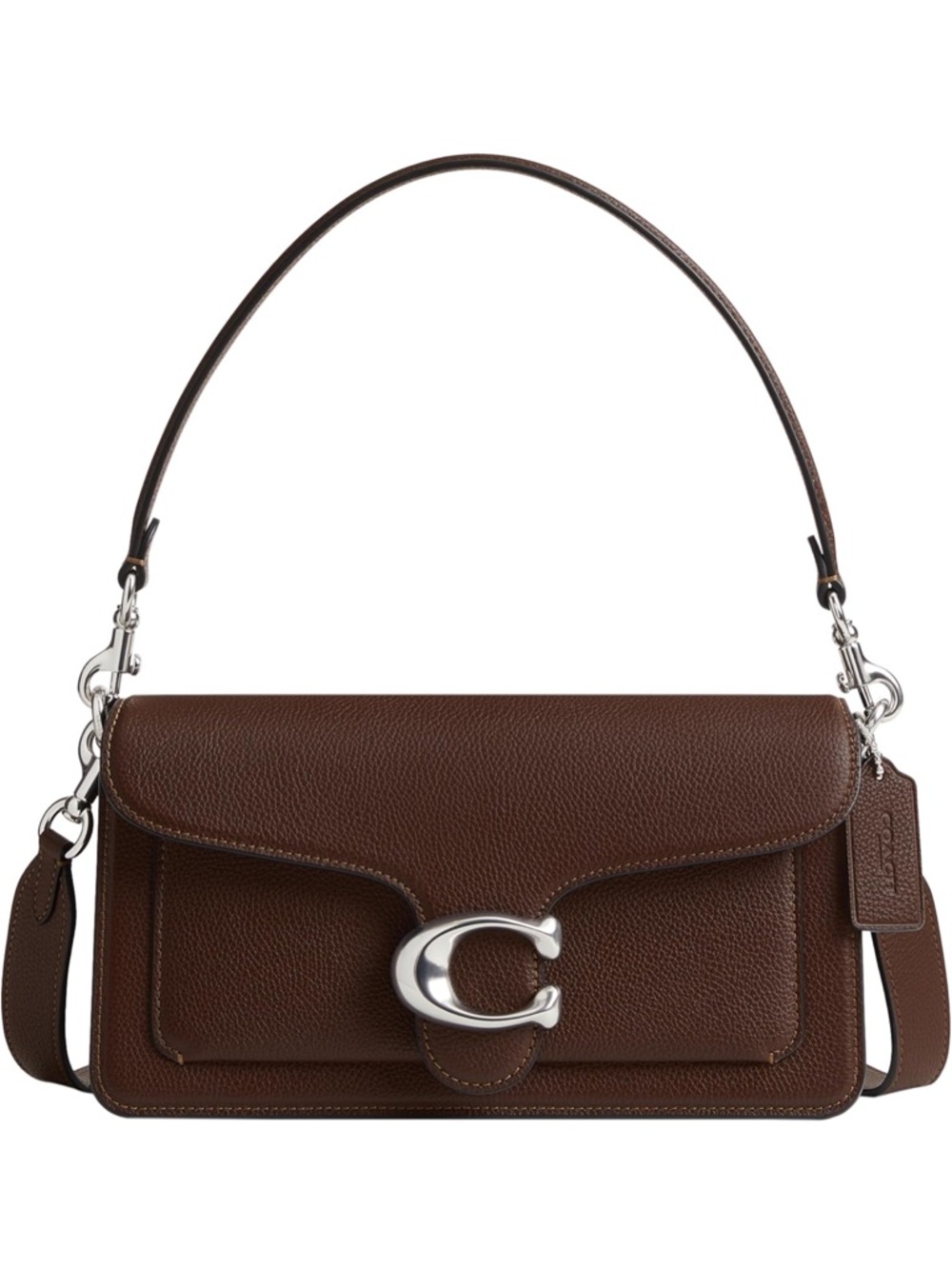 New Coach Maple Tabby Shoulder Bag 26 in Dark Brown with Silver Hardware - Picture 1 of 7